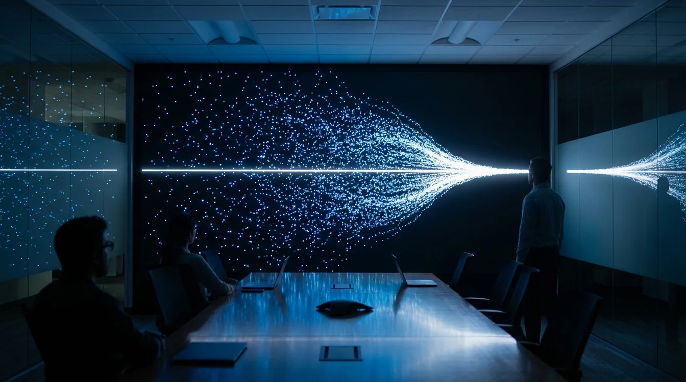 Visualização de convergência estatística com muitos pontos de dados