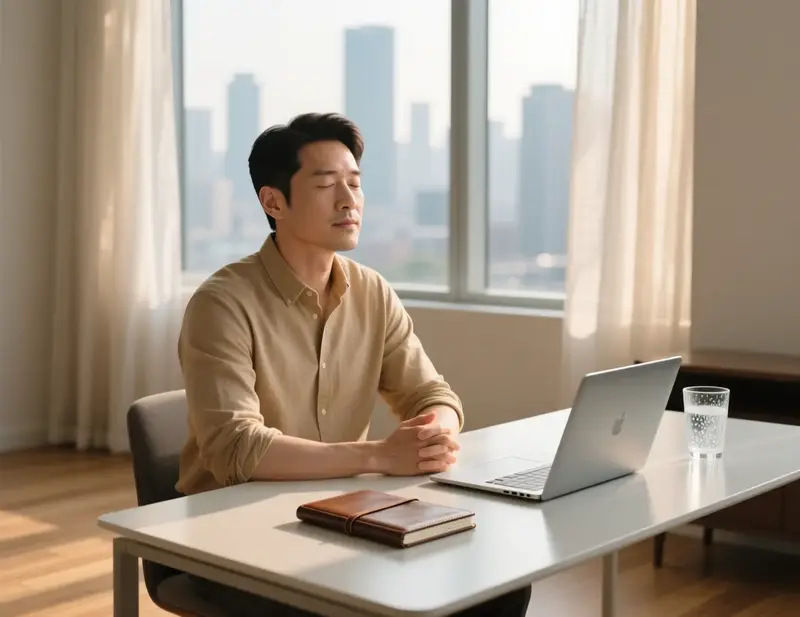 Homem em momento de calma representando disciplina emocional nas apostas